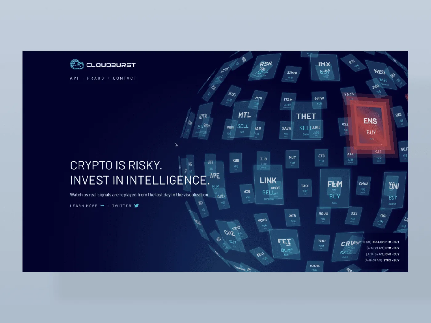 Cloudburst — interface shot 2